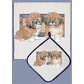 Pipsqueak Productions Pipsqueak Productions DP994B Lhasa Apso Dish Towel And Pot Holder Set DP994B